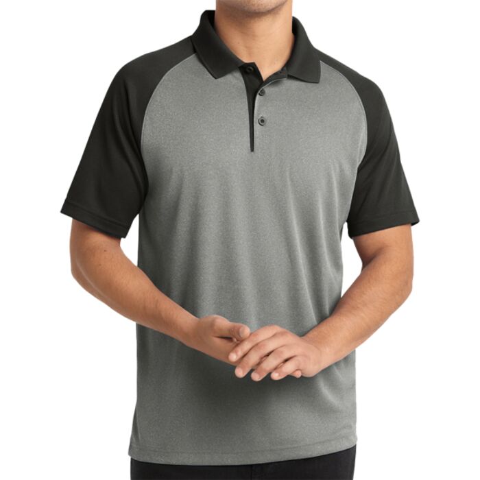 Sport Tek Sport-Tek Raglan Heather Block Polo ST641 Sport-Tek Raglan Heather Block Polo Thumbnail